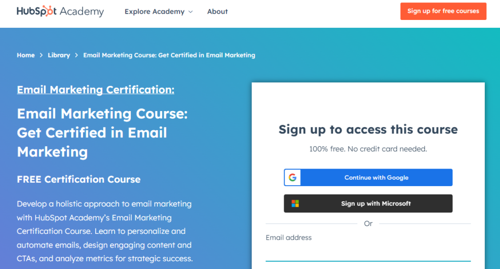 email marketing courses: Hubspot