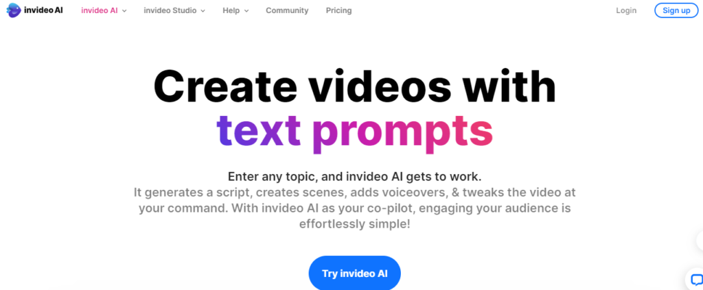 Best ai video generator: Invideo
