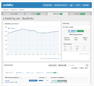 Seobility: Backlinks Analysis Dashboard