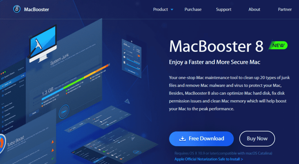 MacBooster: Screenshot MacBooster Home Page