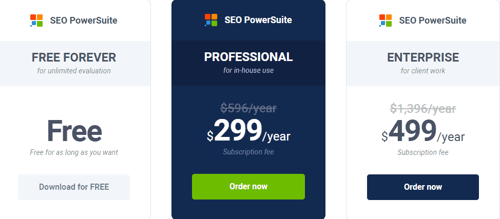 SEO PowerSuite: Pricing